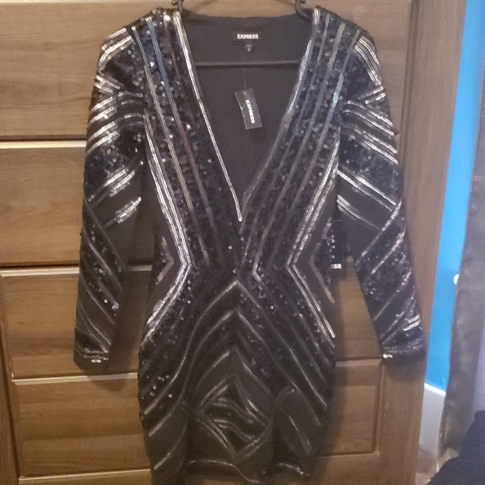 Geometric sequin dress